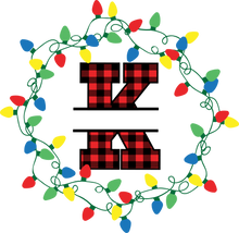 Load image into Gallery viewer, Lights Red Plaid Monogram Split Letters