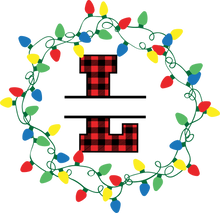 Load image into Gallery viewer, Lights Red Plaid Monogram Split Letters