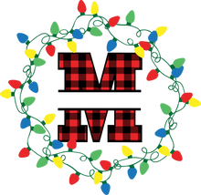 Load image into Gallery viewer, Lights Red Plaid Monogram Split Letters