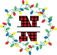 Load image into Gallery viewer, Lights Red Plaid Monogram Split Letters
