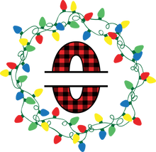 Load image into Gallery viewer, Lights Red Plaid Monogram Split Letters