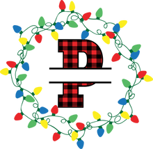 Load image into Gallery viewer, Lights Red Plaid Monogram Split Letters