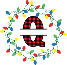 Load image into Gallery viewer, Lights Red Plaid Monogram Split Letters