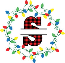 Load image into Gallery viewer, Lights Red Plaid Monogram Split Letters