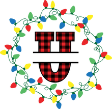 Load image into Gallery viewer, Lights Red Plaid Monogram Split Letters