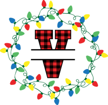 Load image into Gallery viewer, Lights Red Plaid Monogram Split Letters