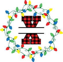Load image into Gallery viewer, Lights Red Plaid Monogram Split Letters