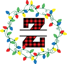 Load image into Gallery viewer, Lights Red Plaid Monogram Split Letters