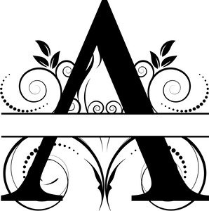Vine Monogram Split Letters