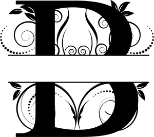 Vine Monogram Split Letters
