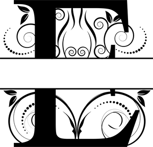 Vine Monogram Split Letters
