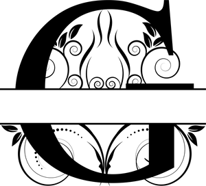 Vine Monogram Split Letters