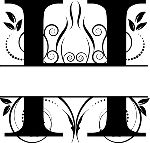 Vine Monogram Split Letters