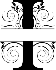 Vine Monogram Split Letters