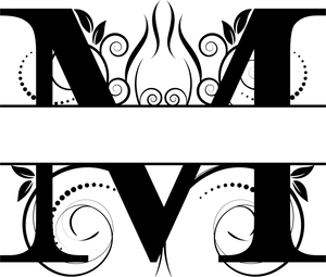 Vine Monogram Split Letters