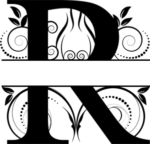 Vine Monogram Split Letters