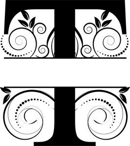 Vine Monogram Split Letters