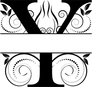 Vine Monogram Split Letters